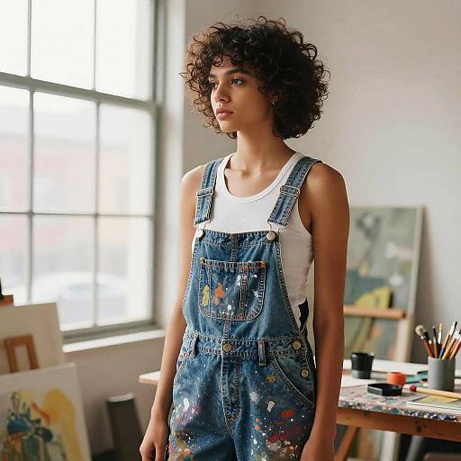 Auburn Hair Urban Artist in Studio