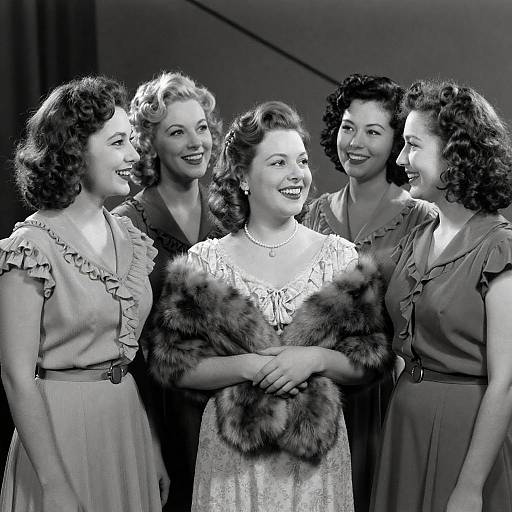 Elegant 1940s Women in Black and White