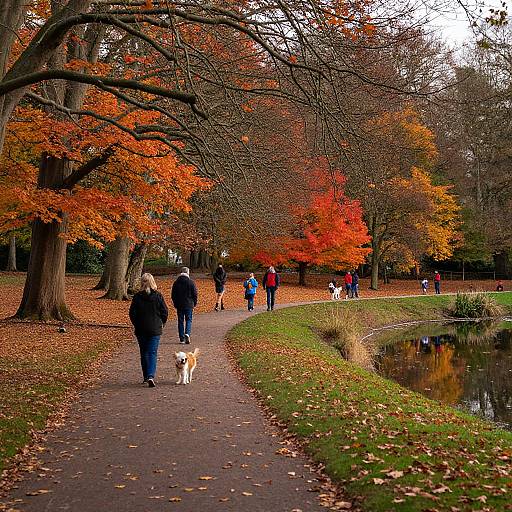 Autumn Park with Colorful Foliage