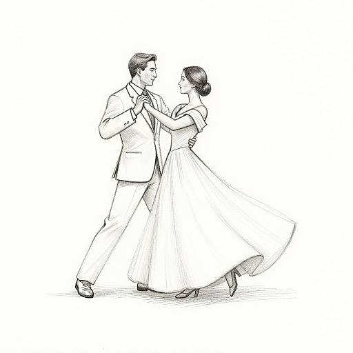 Minimalist Wedding Dance Sketch