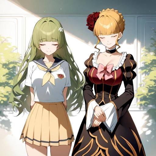 Charming Schoolgirls in Stylish Attire
