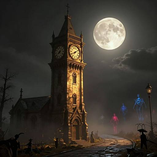 Gothic Clock Tower at Golden Hour