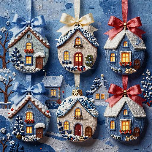 3D Vivid Winter Ornaments Masterpiece