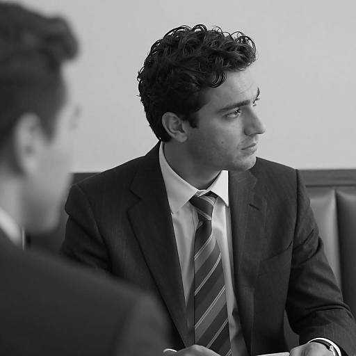 Serious Man in Dark Suit Ambiance