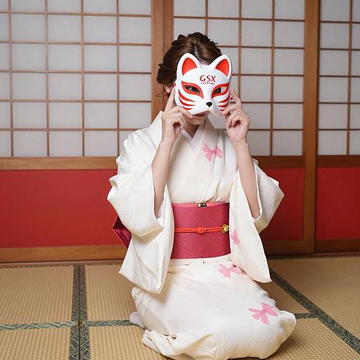 Elegant Asian Woman in Traditional Attire