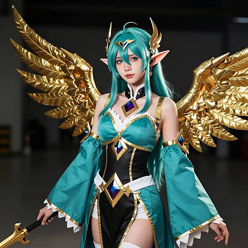 Female Cosplayer in Neliel Tu Oderschvank Costume