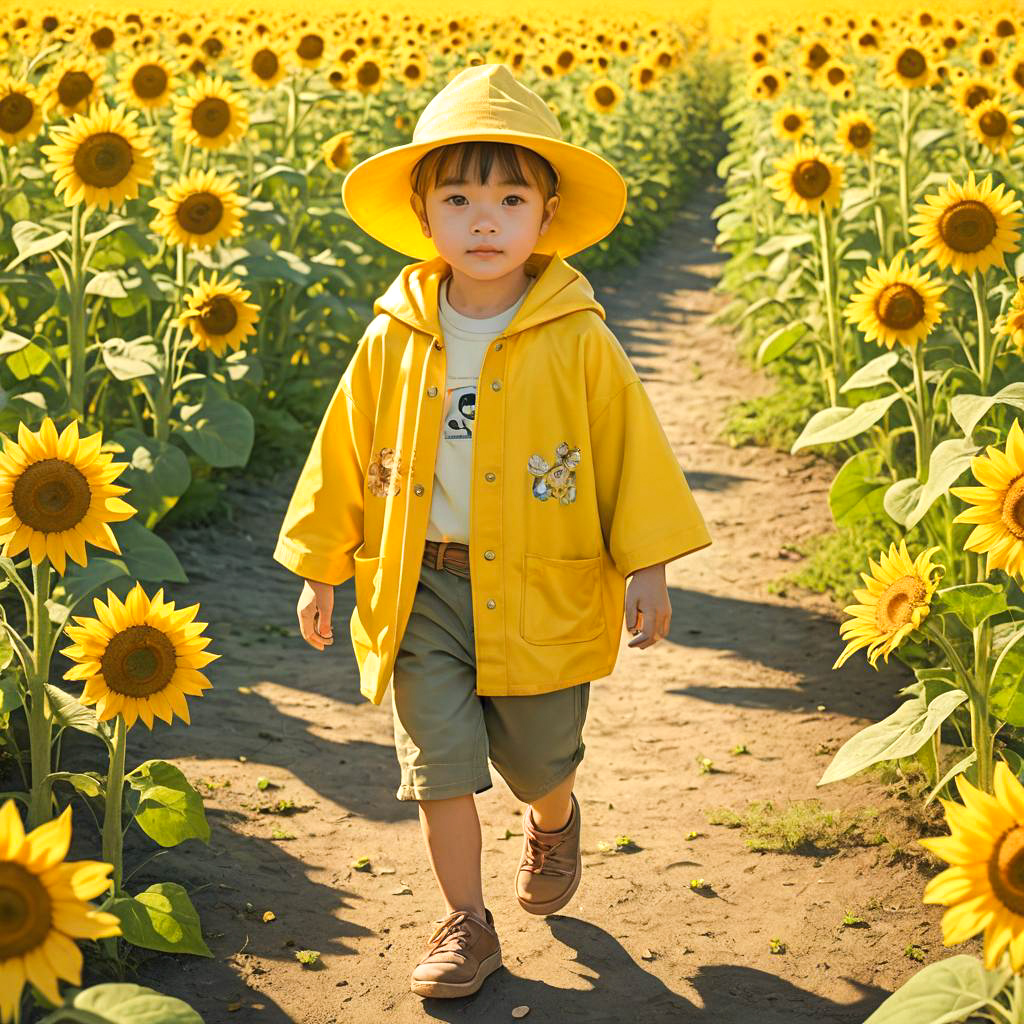 Sunny Day: Boy in Cartoon Poncho