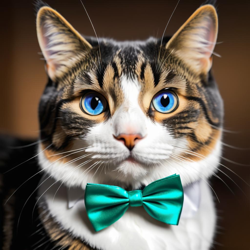 Elegant Cat Portrait with Bowtie