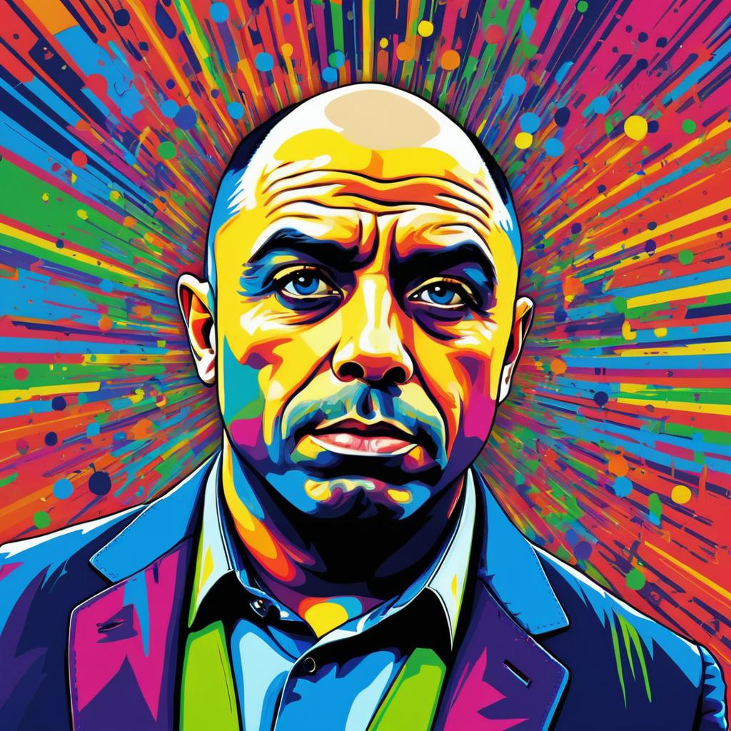 Irritated Joe Rogan in Pop Art Style