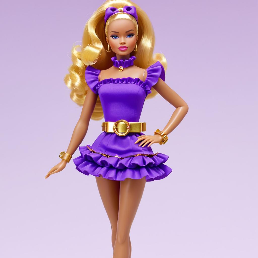 Barbie Doll in Stylish Purple Mini Outfit