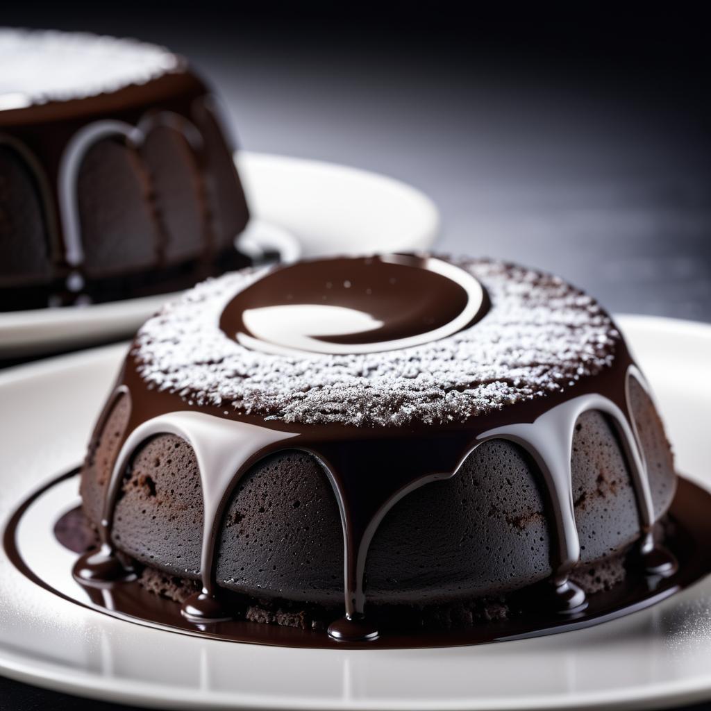 Cinematic Close-Up of Chocolate Lava Cake