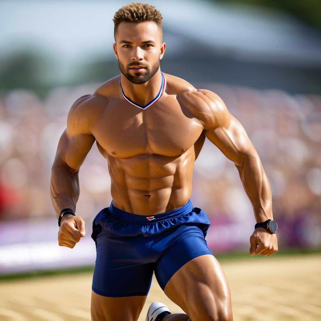 Athletic Man at Vibrant Sports Event