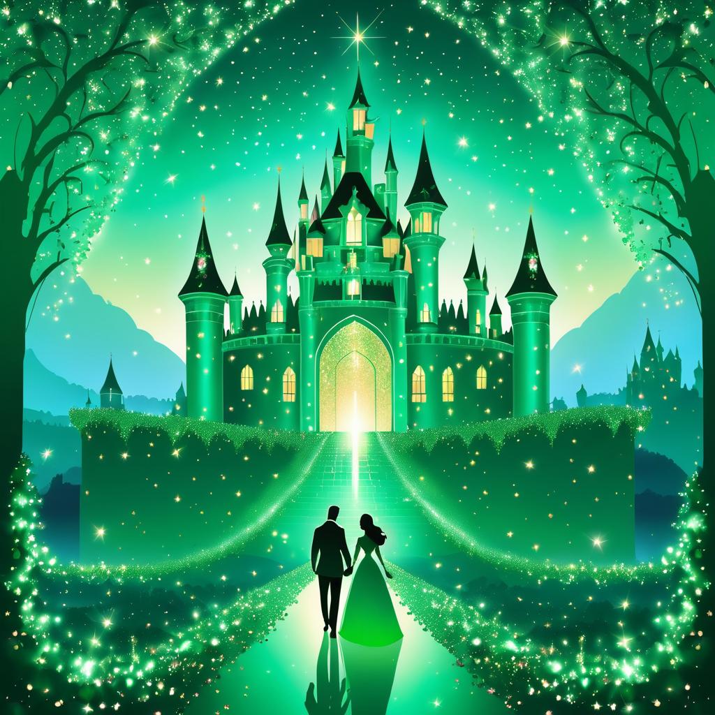 Enchanting Valentine's Day Castle Illustration