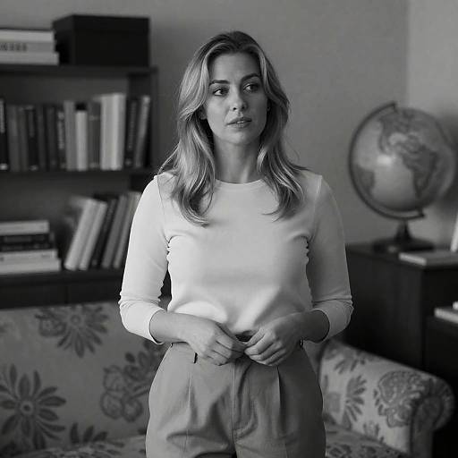 Stylish Woman in a Cluttered Room