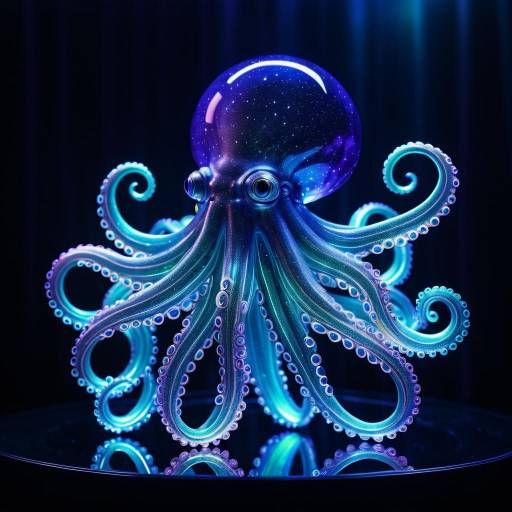 Cosmic Glass Octopus Sculpture