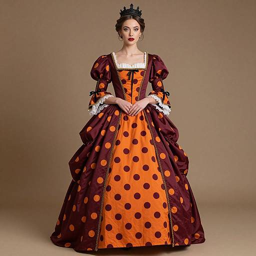 Regal 18th-Century Court Dress Woman