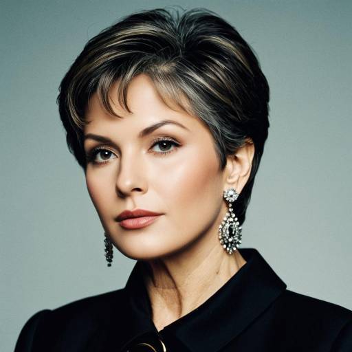 Fashionable Mature Woman with Short Hair