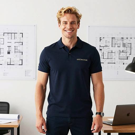 Cheerful Naval Architect in Studio