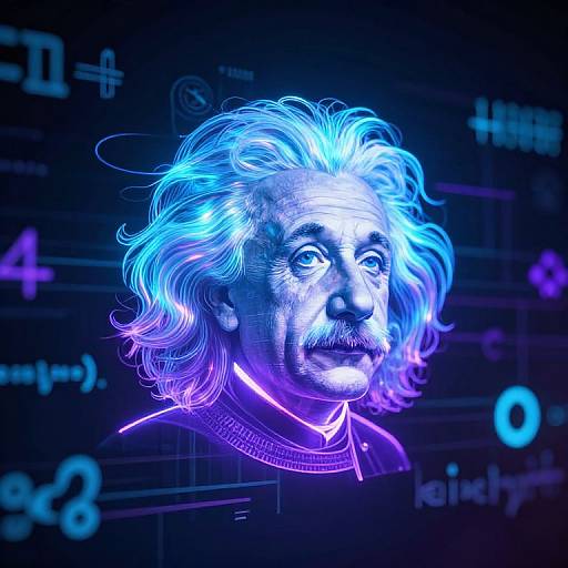 Einstein Hologram in Futuristic Neon