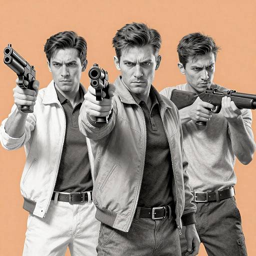 Intense Men with Guns in Sketch