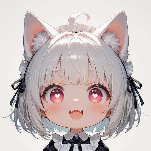 Cute Chibi Girl with Cat Ears