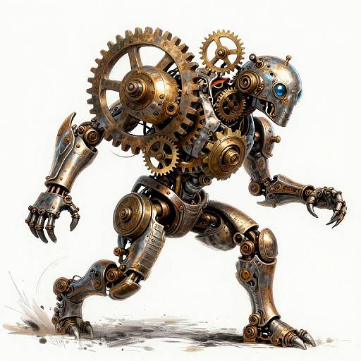 Steampunk Mechanical Gear Creature