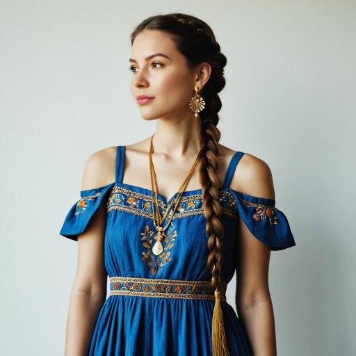 Elegant Lady in Blue Dress Portrait