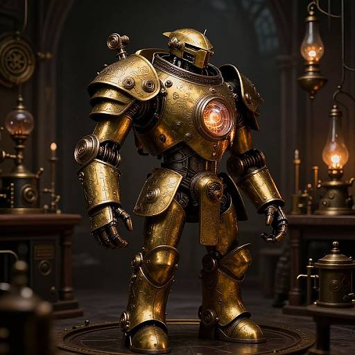 Steampunk Power Armor in Gothic Lab