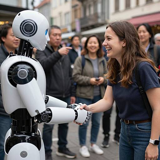 Human-Robot Interaction on Busy Street