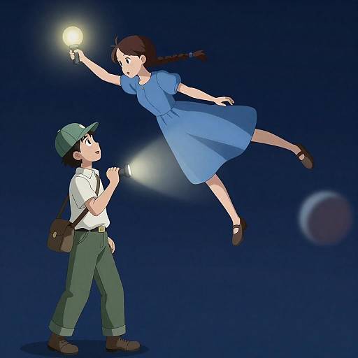 Dreamy Anime Scene: Girl and Boy