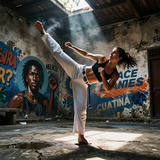 Urban Capoeira Warrior in Action