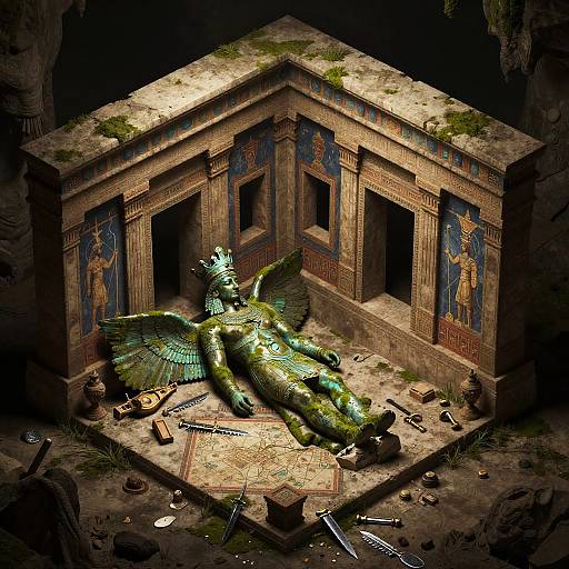 Isometric Persian Temple of the Winged King