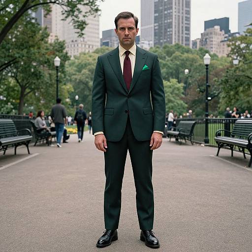 Confident Man in Stylish Urban Suit