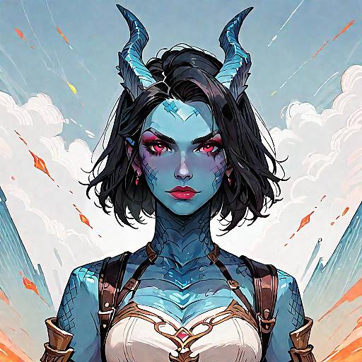 Fierce Dragon Girl Warrior Portrait