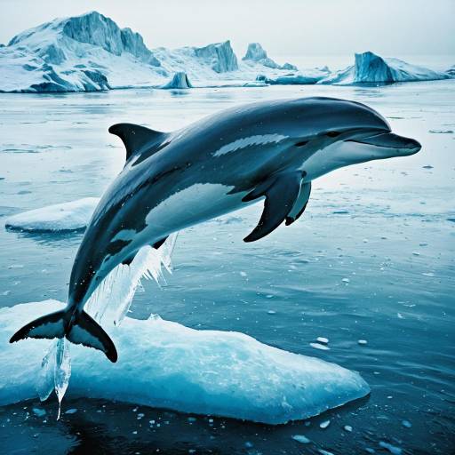 Crystalline Dolphin in Frozen Arctic Waters Crystalline Dolphin in Frozen Arctic Waters
