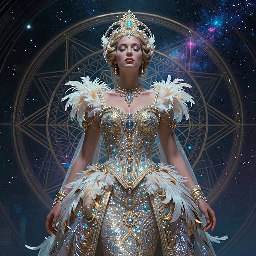 Futuristic Celestial Cyberpunk Classicism