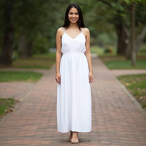 Woman in White Toga Dress