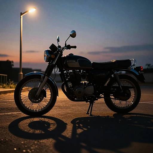 Vintage Motorcycle Noir Silhouette