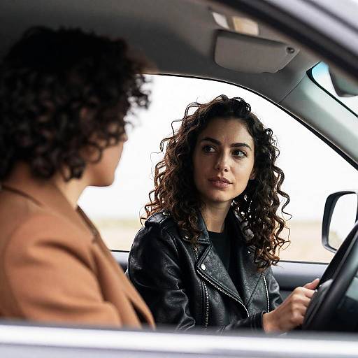 Candid Car Interior Interaction