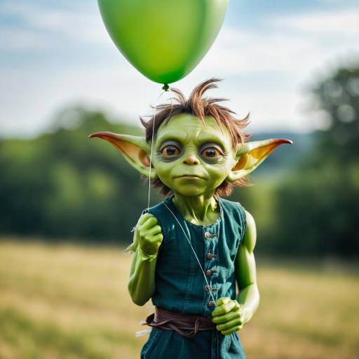 Realistic Goblin Boy with Balloon