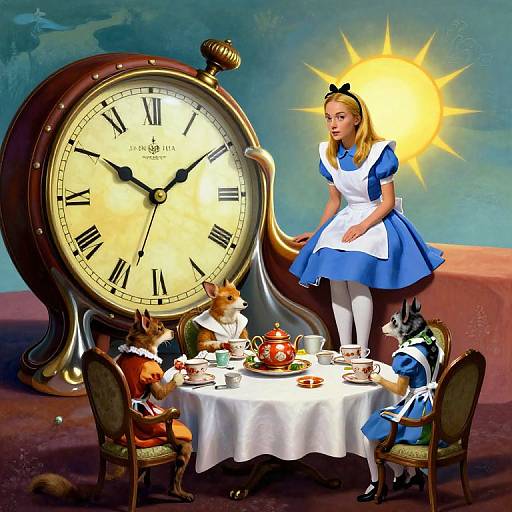 Surreal Alice in Melting Timescape