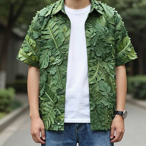 Man in Green Leafy Outfit