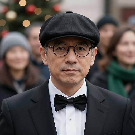 Sophisticated Man in Christmas Setting