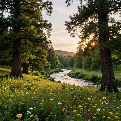 Serene Golden Hour River Valley