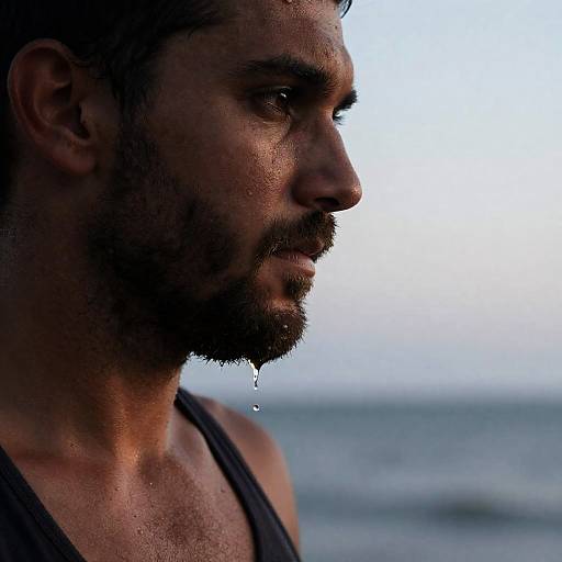 Close-Up Rugged Fisherman in Dramatic Light