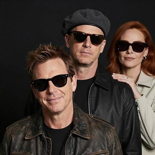 Stylish Trio in Sunglasses Portrait