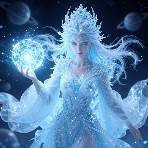 Icy Goddess Casting Magical Spell
