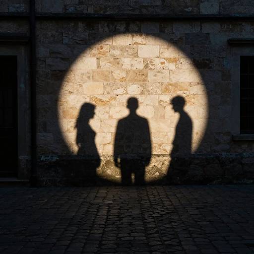 Silhouettes in Luminous Courtyard