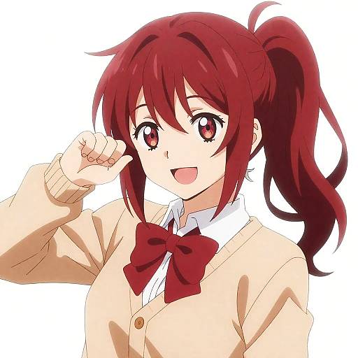 Adachi Rei Cheeky Schoolgirl Side-Ponytail Portrait