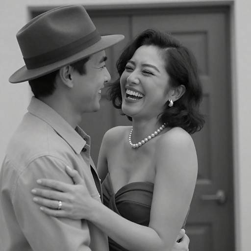 Elegant Couple in Timeless Black-and-White